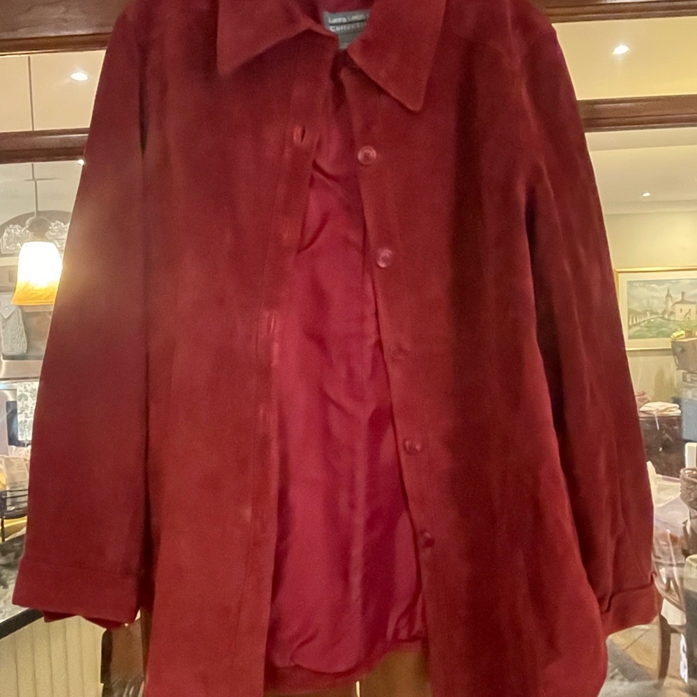 Laura Leigh Red Suede Leather Jacket - Women's size Large